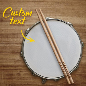 Custom Name Wooden Drumsticks - Personalized Drummer Engraved Drumsticks