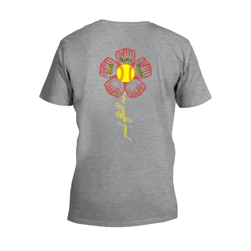 Proud Softball Mom Grandma Aunt - Personalized Softball T-shirt and Hoodie