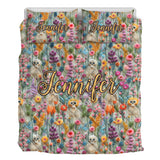 Floral Skeleton - Personalized Skull Quilt Set