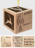 Baby's First Christmas Block Ornament - Gift for Newborn, mom, dad - Personalized Block Ornament