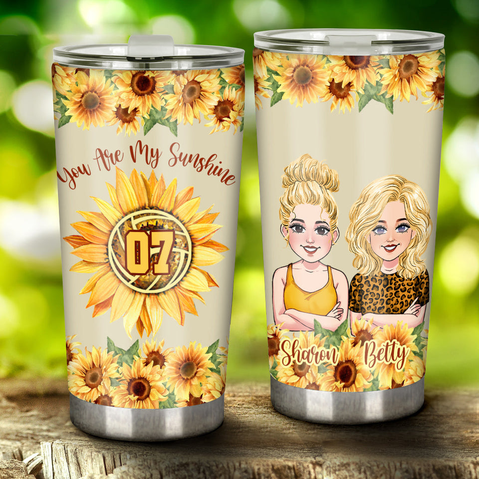 You Are My Sunshine - Personalized Volleyball Tumbler