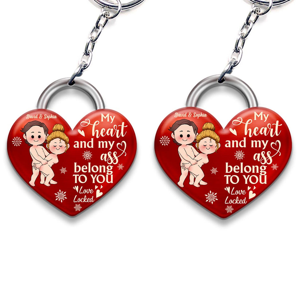 My Heart Belongs To You - Personalized Couple Keychain