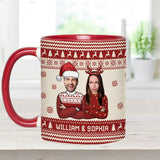 Raising My Husband Is Exhausting - Personalized Husband And Wife Accent Mug