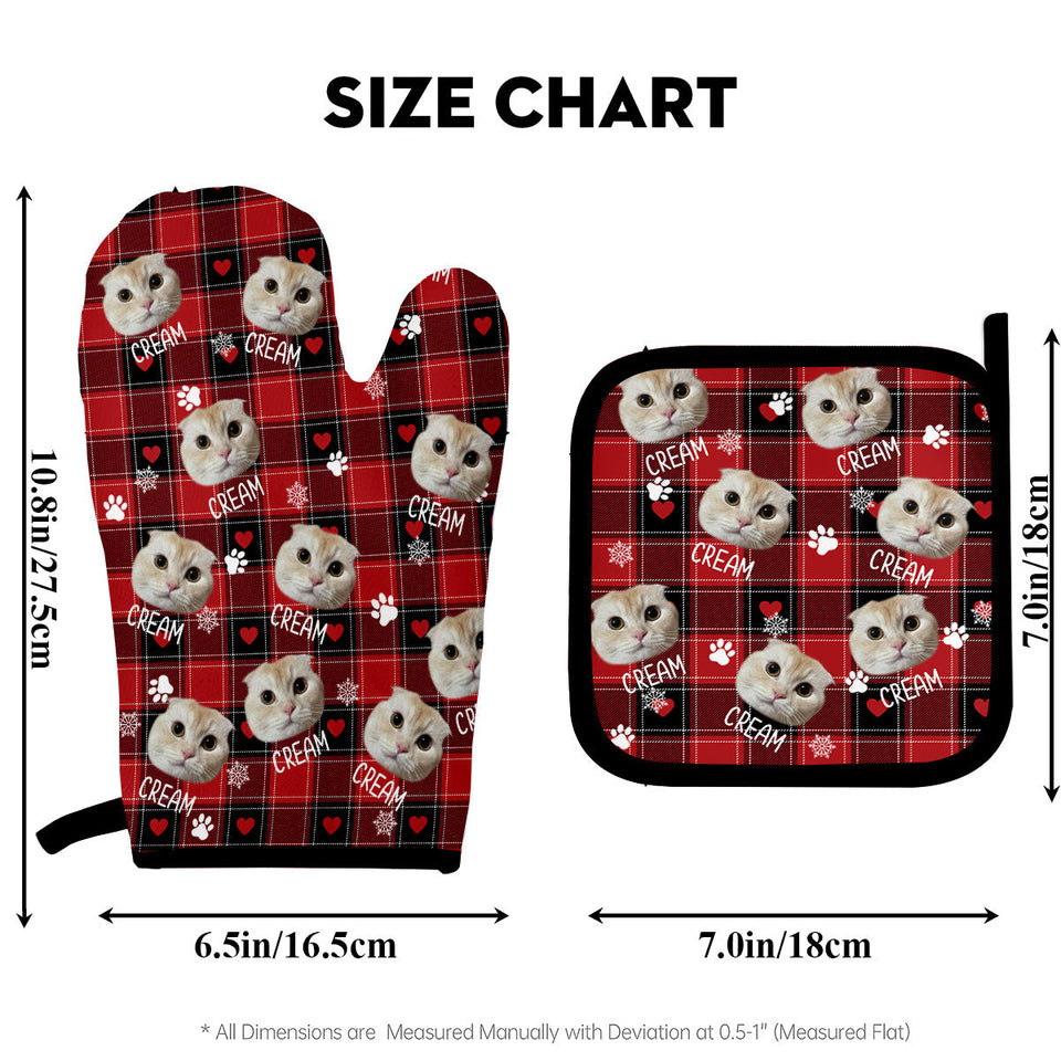 Custom Photo Pet Blanket - Gift for cat lovers, dog lover, cat lover - Personalized Oven Mitts & Pot Holder Set