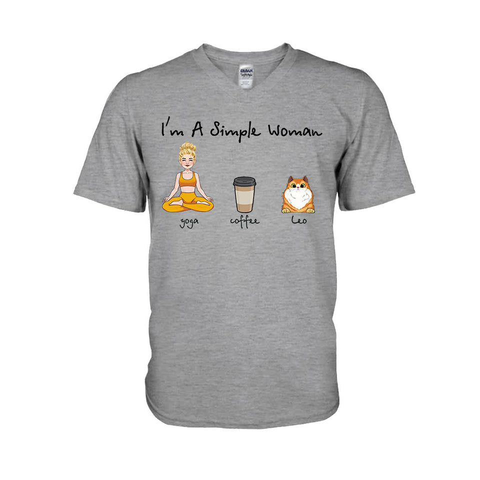 I'm A Simple Woman - Personalized Yoga T-shirt And Hoodie