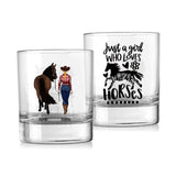 Just A Girl Who Loves Horses - Personalized Horse Rock Glass