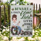 Crazy Plant Lady - Personalized Gardening Garden Flag
