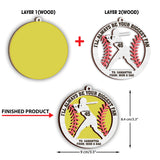 I’ll Always Be Your Biggest Fan - Personalized Softball 2 Layered Piece Ornament