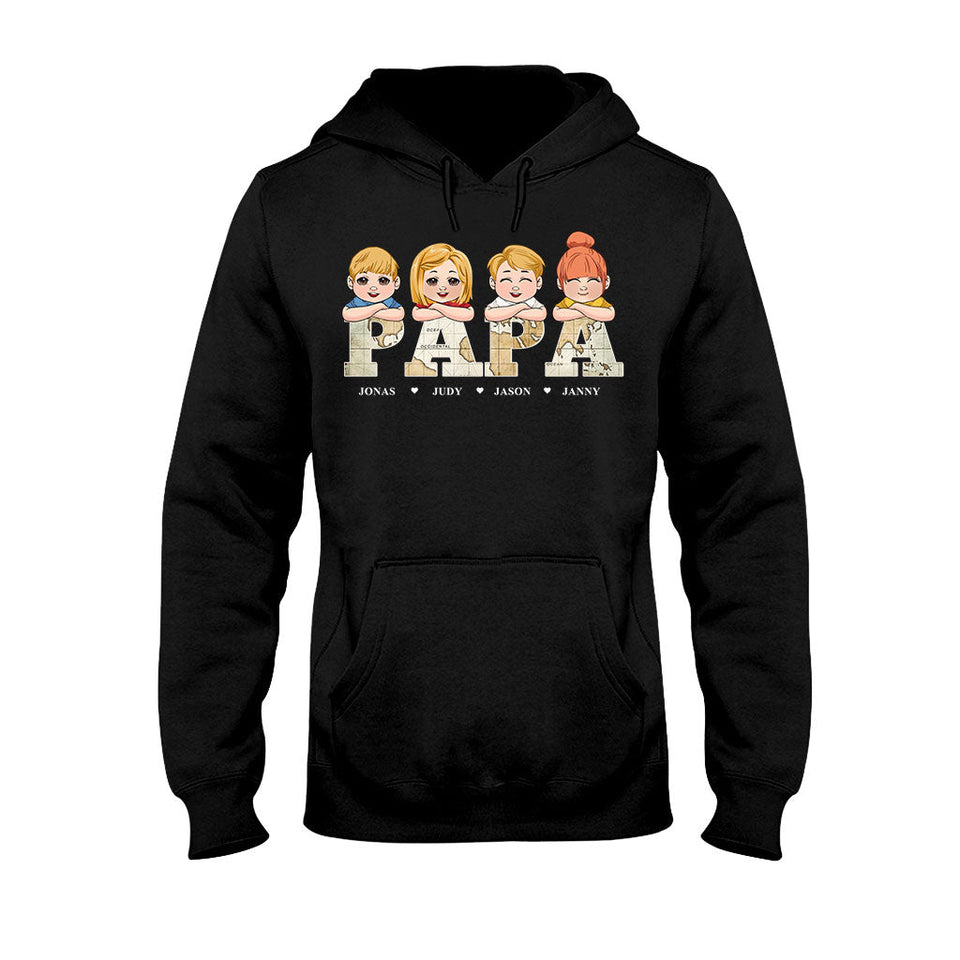 Vintage Map Title - Personalized Father T-shirt & Hoodie