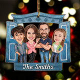 Caricature Family / Couple / Bestie Portrait Window - Personalized Family Ornament