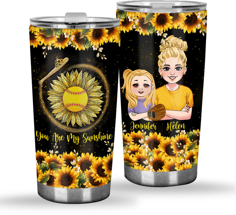 You Are My Sunshine - Personalized Softball Tumbler