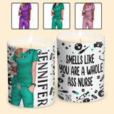 Smells Like You're A Whole Nurse - Personalized Nurse Candle With Wooden Lid