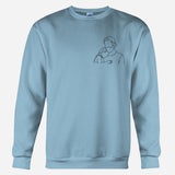 Custom Line Art - Personalized Father Embroidered Sweater