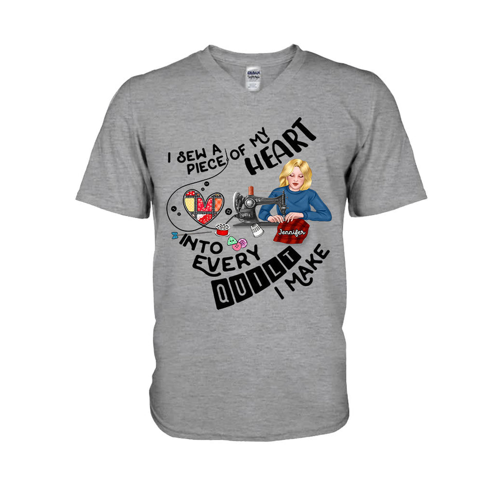 I Sewing A Piece Of My Heart - Personalized Sewing T-shirt And Hoodie