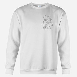 Custom Line Art - Personalized Step Mom Embroidered Sweater