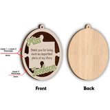 Thank You For Being Suck An Important Piece Of My Story - Personalized Teacher 2 Layered Piece Ornament