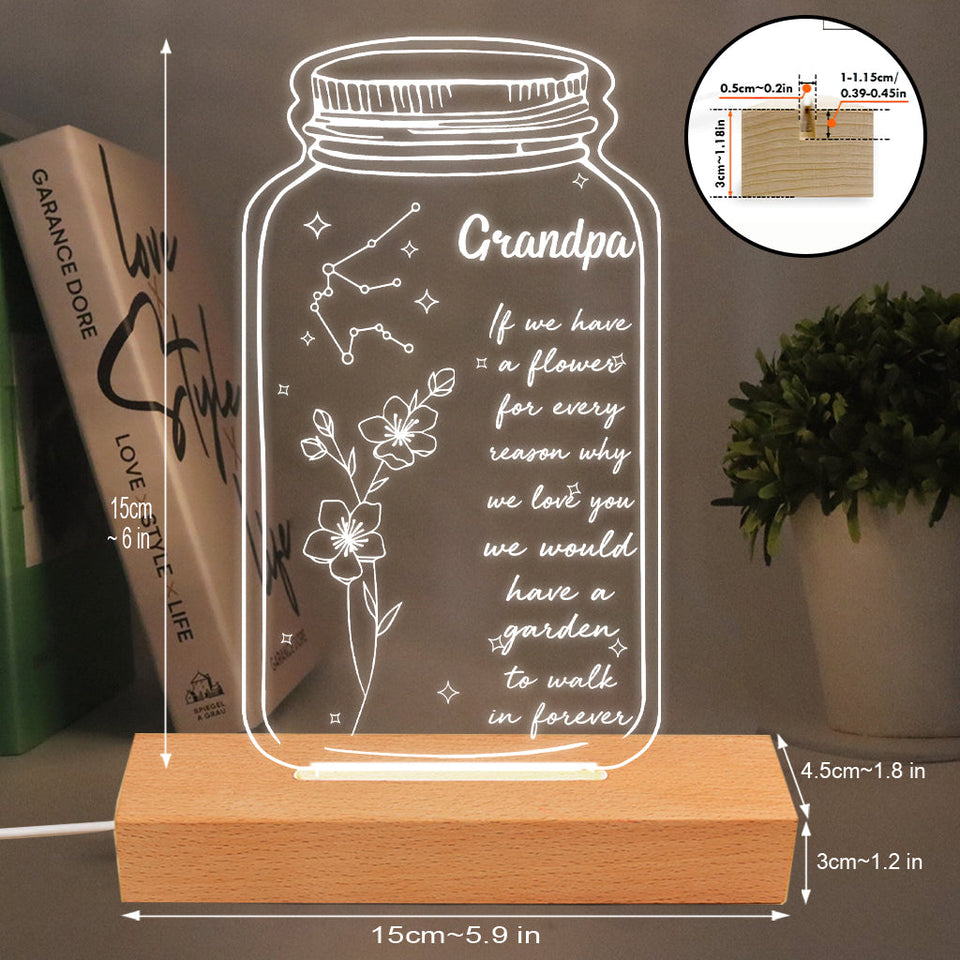 If I Had A Star Birth Flower Zodiac Sign - Gift for mom, grandma, daughter, wife, girlfriend, dad, grandpa, boyfriend, husband - Personalized Shaped Plaque Light Base