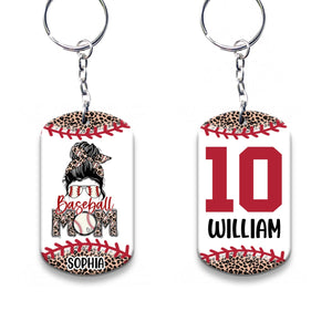 Baseball Mom - Personalized Baseball Keychain