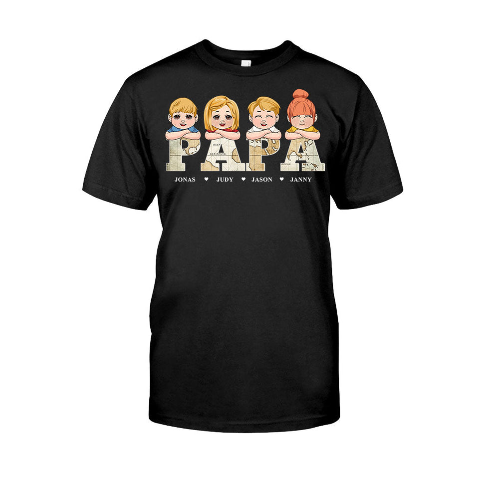 Vintage Map Title - Personalized Father T-shirt & Hoodie