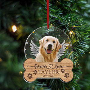 Forever Loved Dog - Gift for dog lovers, who lost dog, who lost cat - Personalized 2 Layered Piece Mix Ornament