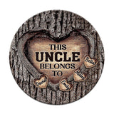 Dad's Heart - Gift for dad, grandma, grandpa, mom, uncle, aunt, brother, sister - Personalized Round Wood Sign