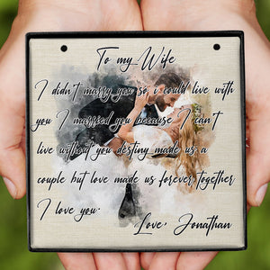 Beautiful In White - Personalized Husband And Wife Necklace