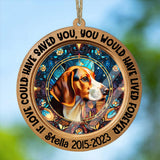 You Were My Favorite Hello And My Hardest Goodbye - Personalized Dog Suncatcher