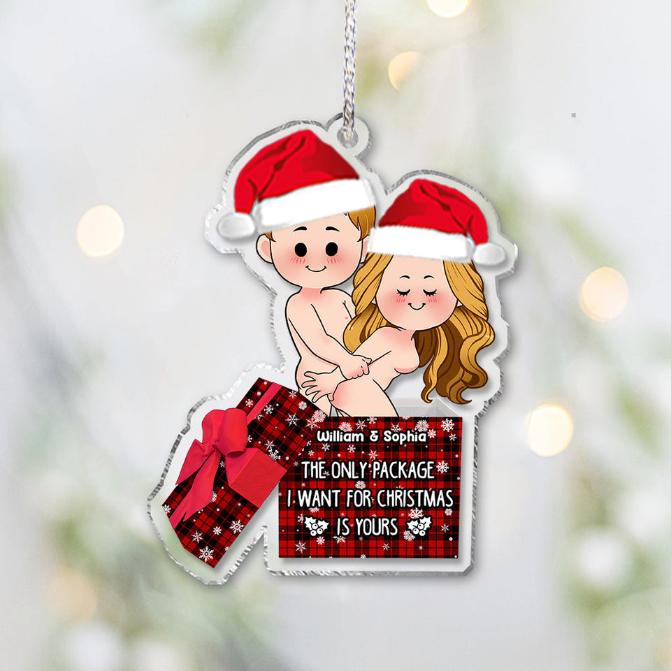 The Only Package I Want For Christmas Is Yours - Personalized Couple Ornament