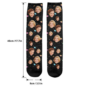 Custom Face Galaxy - Personalized Bestie Socks