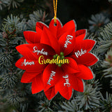 Grandma / Mama / Family Christmas Poinsettia - Gift for grandma - Personalized Ornament