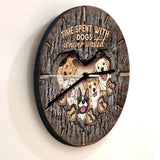 Time Spent With Cats Dogs Is Never Wasted - Personalized Cat Wall Clock