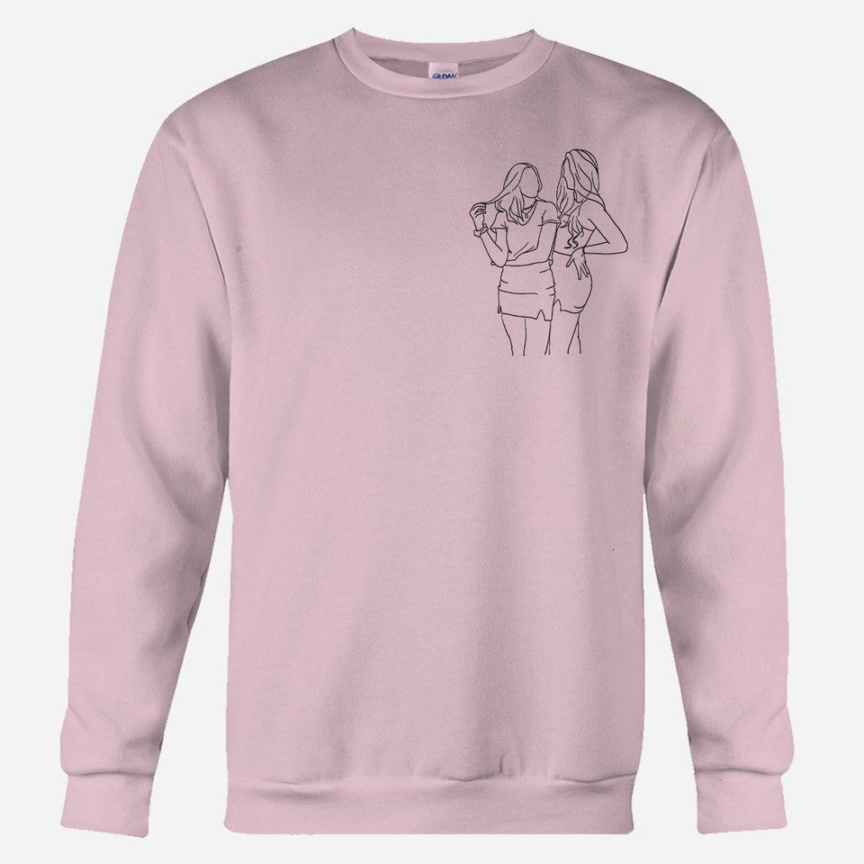 Custom Line Art - Personalized granddaughter Embroidered Sweater