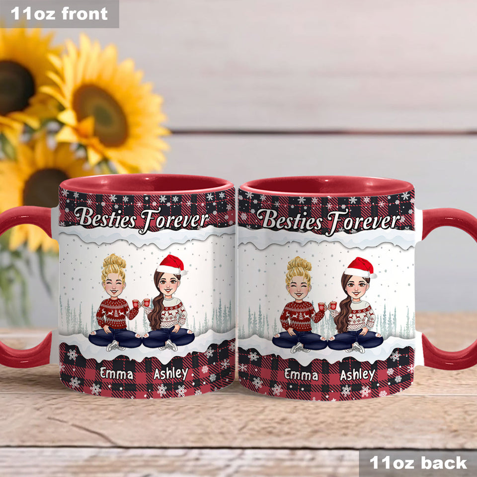 Besties Forever - Personalized Bestie Accent Mug