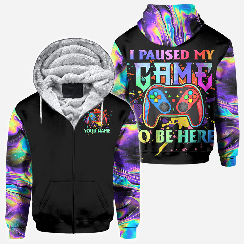 I Paused My Game To Be Here - Personalized Video Game All Over Shirt
