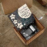 I Love You To The Moon And Back - Gift for mom, grandma, dad, grandpa - Personalized Hand Crank Music Box