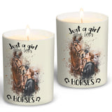Just A Girl Who Loves Horses - Personalized Horse Candle With Wooden Lid