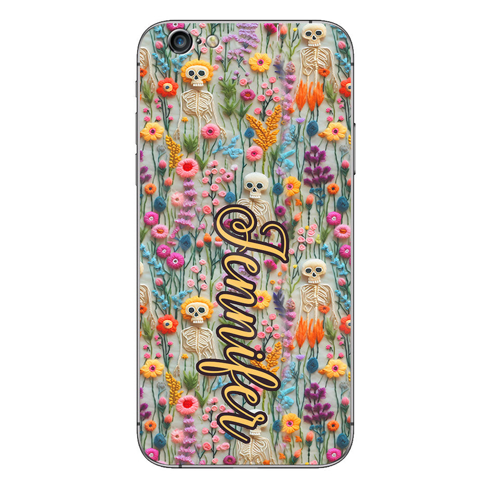 Floral Skeleton - Personalized Skull Phone Case