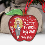 Santa's Favorite Teacher - Personalized Teacher Ornament
