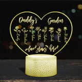 Grandma's Garden - Gift for grandma, mom, aunt, grandpa - Personalized Shaped Plaque Light Base