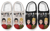 Hubby Wifey Since - gift for wife, husband - Personalized Slippers