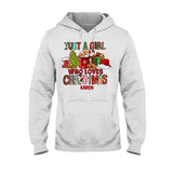 Just A Girl Who Loves Christmas - Personalized Christmas T-shirt And Hoodie