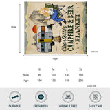 Campfire And Coffee - Personalized Camping Blanket