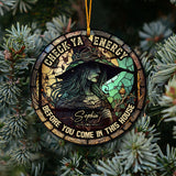 Check Ya Energy - Personalized Witch Ornament