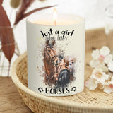 Just A Girl Who Loves Horses - Personalized Horse Candle With Wooden Lid