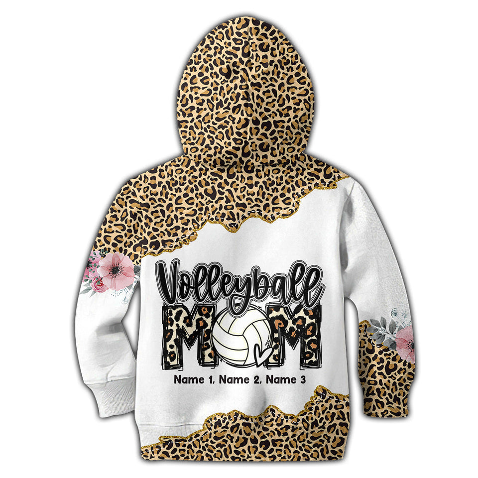 Volleyball Mom Leopard - Personalized Volleyball All Over Shirt
