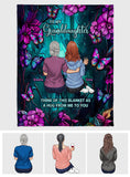 Teal And Purple Butterfly Blanket - Gift for daughter, granddaughter - Personalized Blanket
