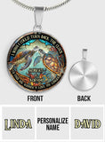 Turn Back The Clock - Personalized Turtle Round Pendant Necklace