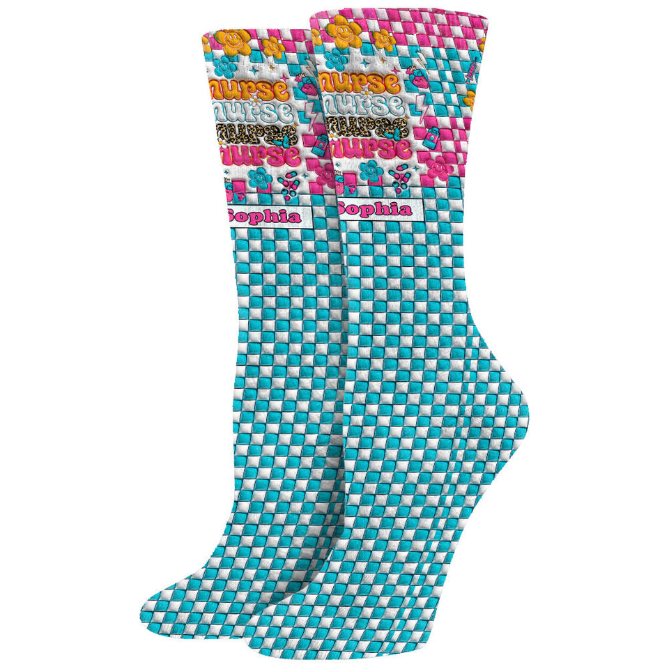 Nurse Life - Nurse gift for mom, her, wife, girlfriend, friend - Personalized Socks