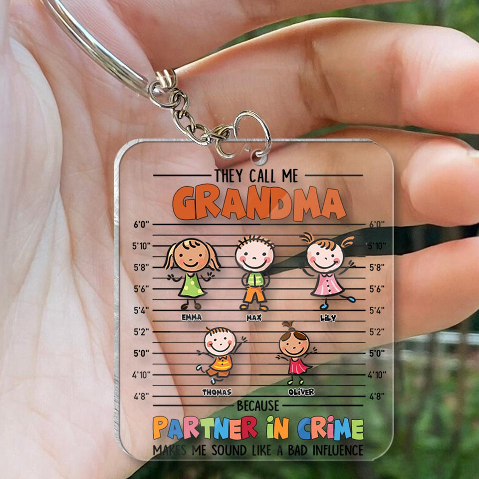 Partner In Crime - Gift for grandpa, grandma, mom, dad, uncle, aunt, brother, sister - Personalized Keychain