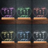 Mom’s Garden - Gift for grandma, mom, aunt, grandpa - Personalized Shaped Plaque Light Base